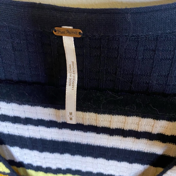 Free People Striped V-Neck Sweater Dress - Picture 3 of 4